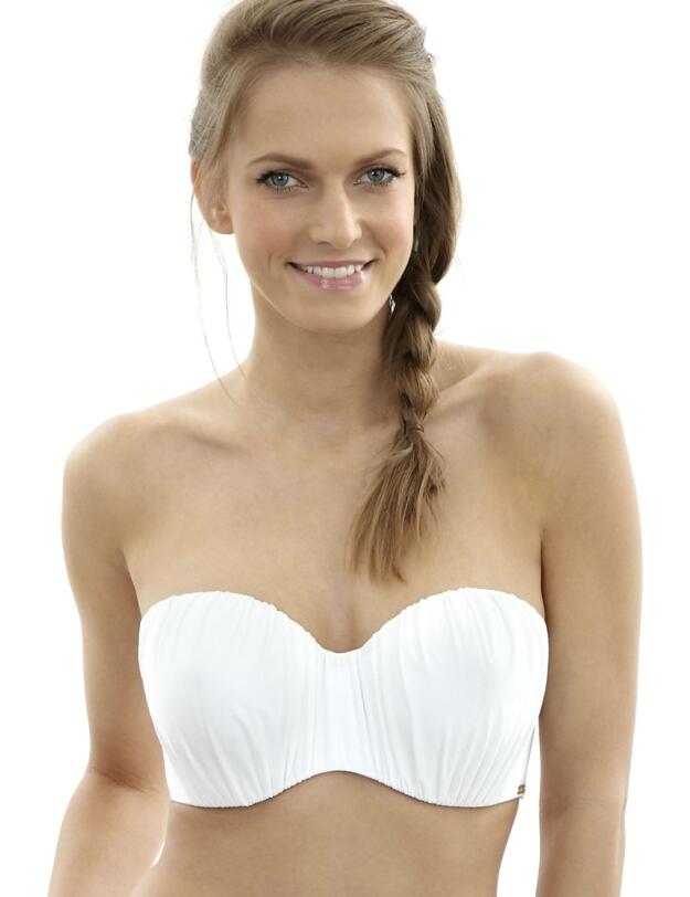 SW0833 Panache Marina Bandeau Bikini Top White - SW0833 Bandeau Top