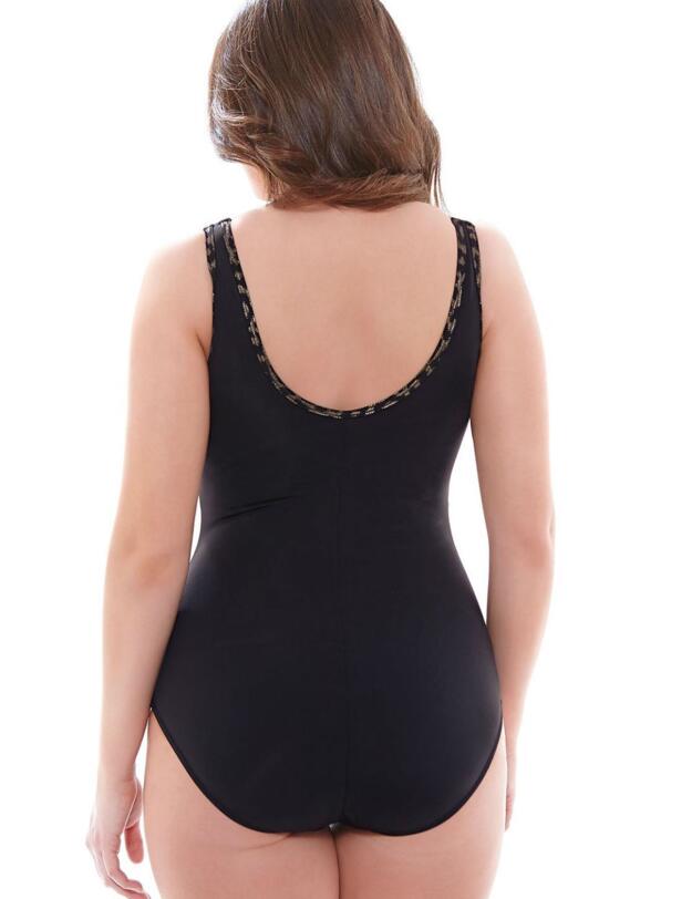 Elomi Wild Thing Ruched Tummy Control Swimsuit Black 7421 - 7421 Swimsuit