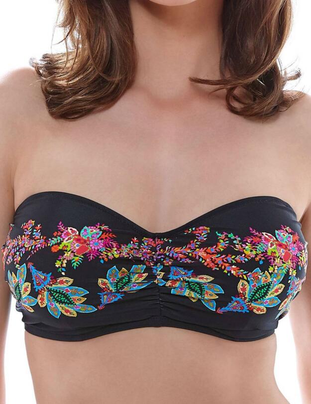 6099 Fantasie Elba Gathered Bandeau Bikini Top Black - 6099 Bandeau Top 
