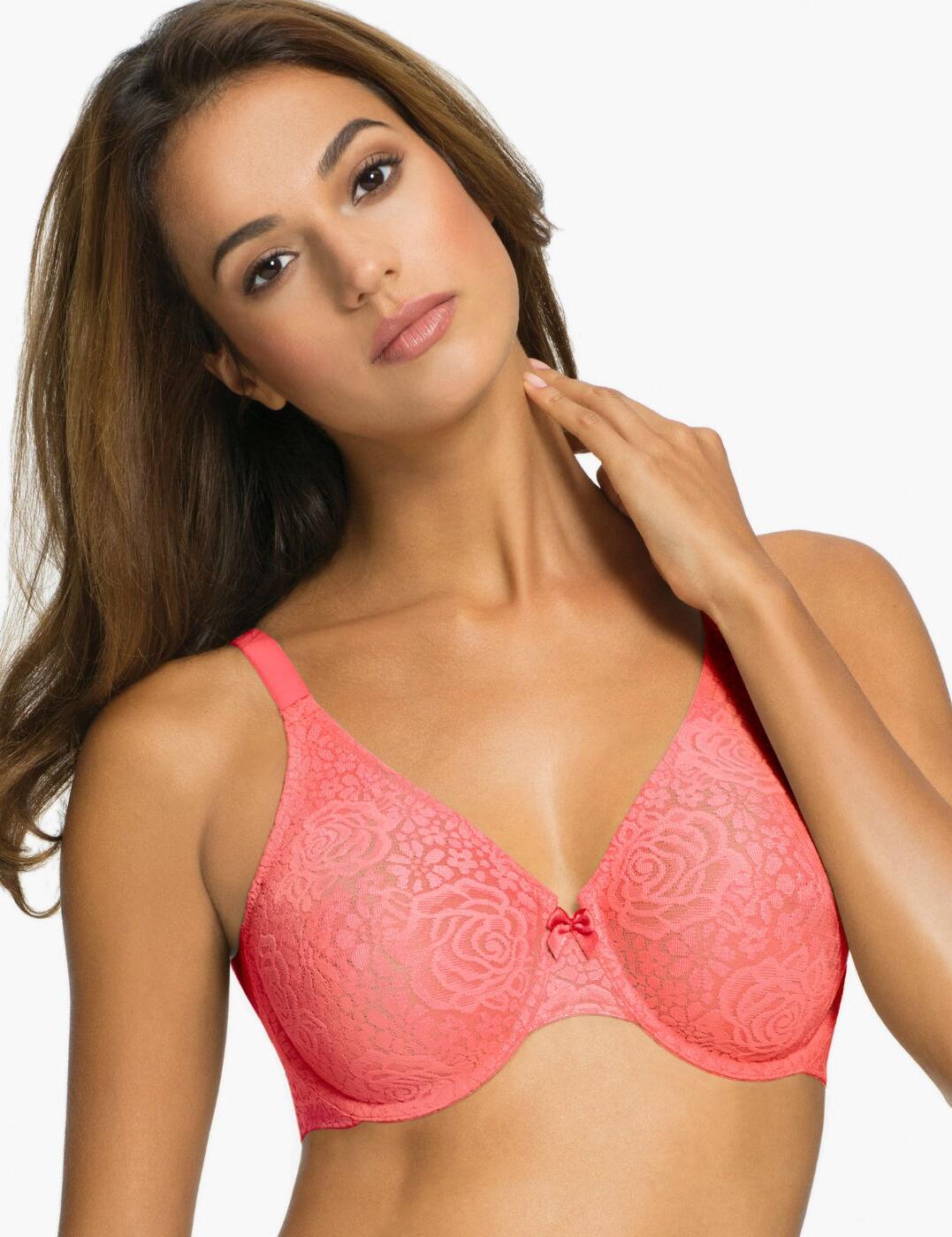 851205 Wacoal Halo Lace Moulded Bra - 851205 Calypso Coral