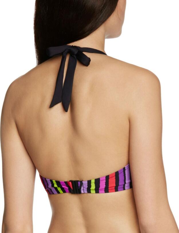 1200 Pour Moi Manhattan U/W Padded Bikini Top - 1200 Black Multi Stripe 