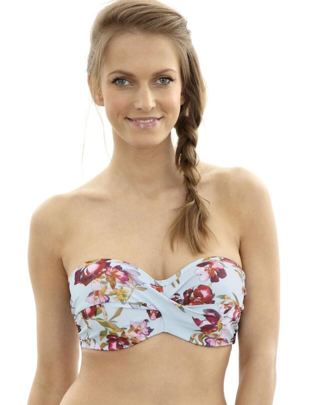 SW0983 Panache Amelia Bandeau Bikini Top Blue/Floral - SW0983 Bandeau top