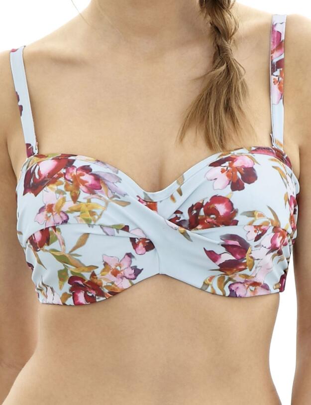 SW0983 Panache Amelia Bandeau Bikini Top Blue/Floral - SW0983 Bandeau top