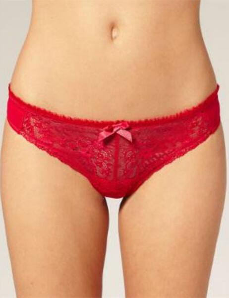 5486 Gossard Temptress Lace Thong Scarlet Red - 5486 Thong
