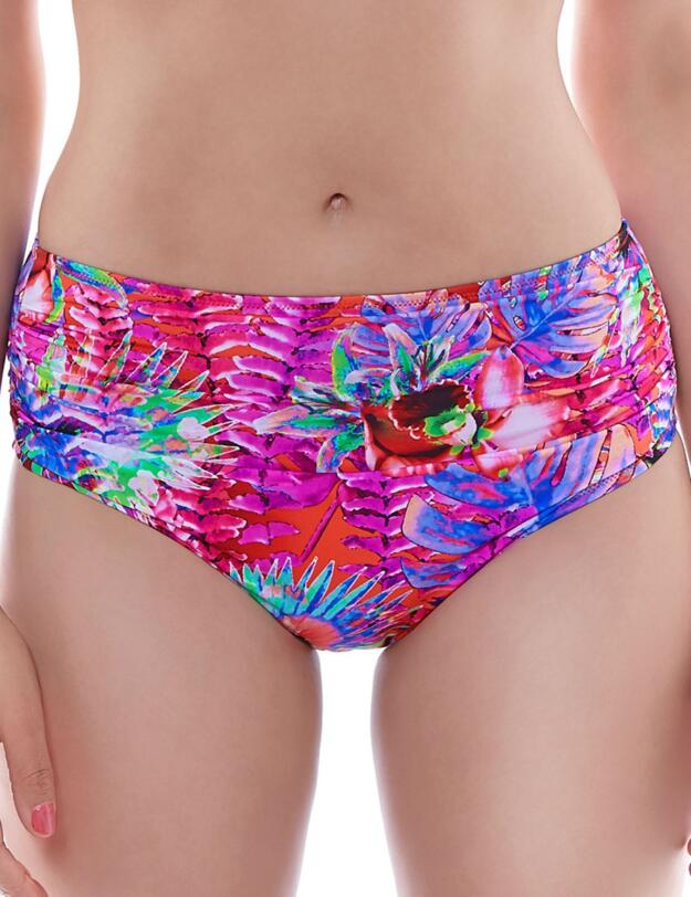 6174 Fantasie Punta Cana Deep Gathered Bikini Brief Hot Coral - 6174 Deep Brief 