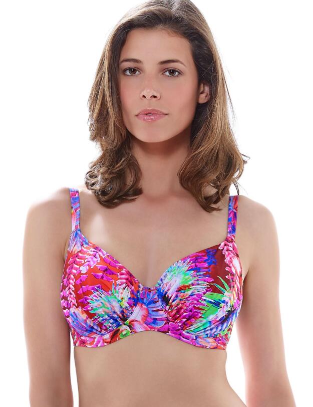 6170 Fantasie Punta Cana Gathered Full Cup Bikini Top Hot Coral - 6170 Full Cup Bikini Top