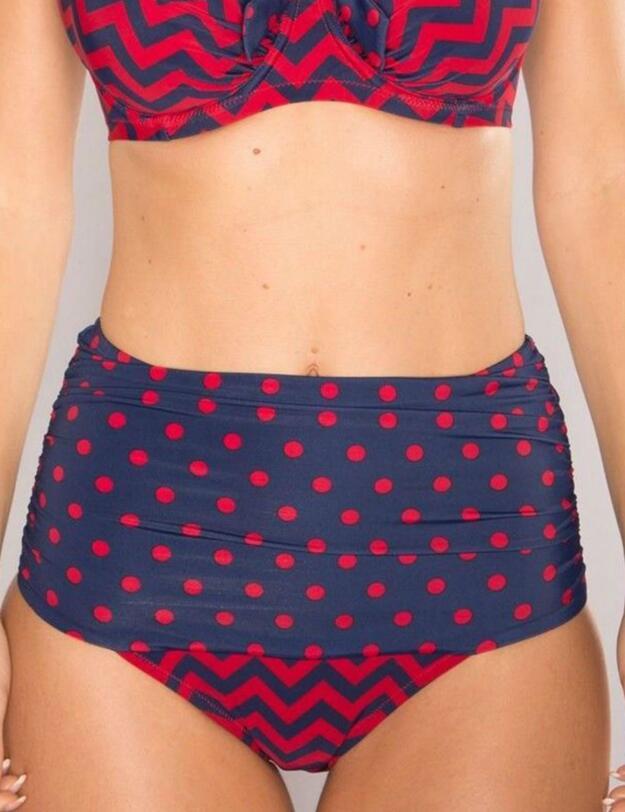 7203 Pour Moi Key West High Waist Control Bikini Brief - 7203 Red/Navy
