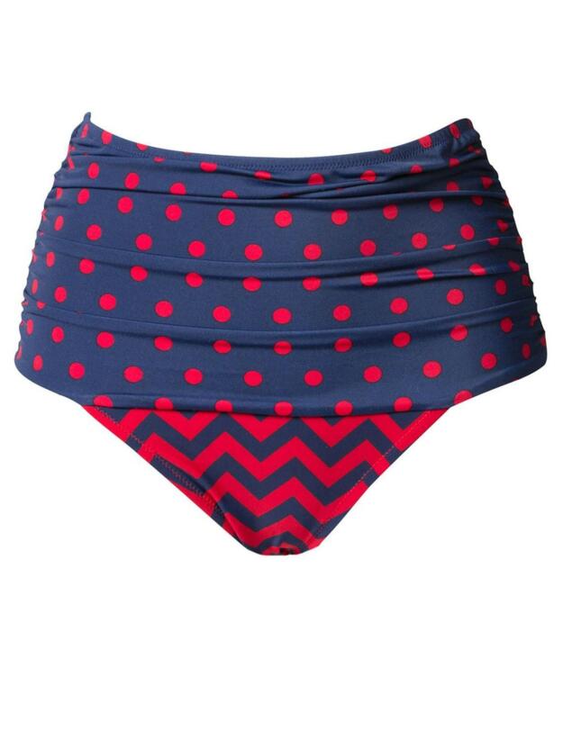7203 Pour Moi Key West High Waist Control Bikini Brief - 7203 Red/Navy