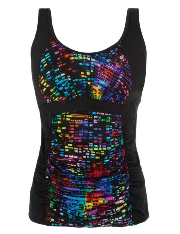 7056 Elomi Night Fever Gathered Tankini Top - 7056 Gathered Tankini Top