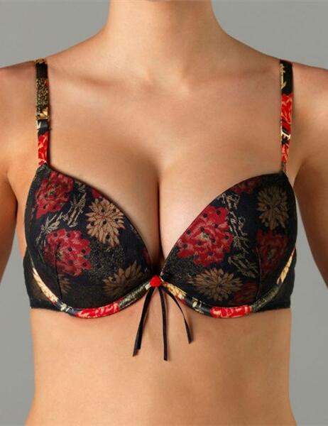 3160 Ultimo Orient Padded Plunge Bra Red  - 3160/822 Red