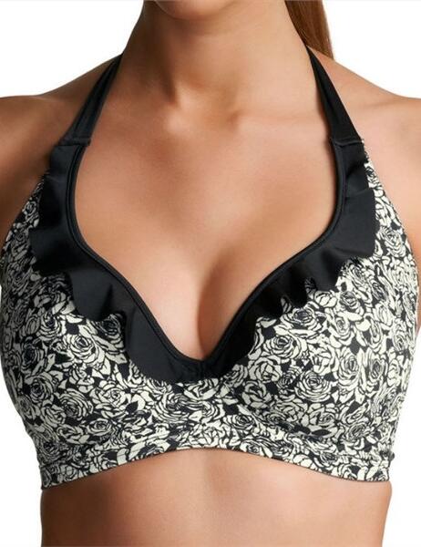 3431 Freya Swimwear Manhattan Halter Bikini top - 3431 Black Rose Print