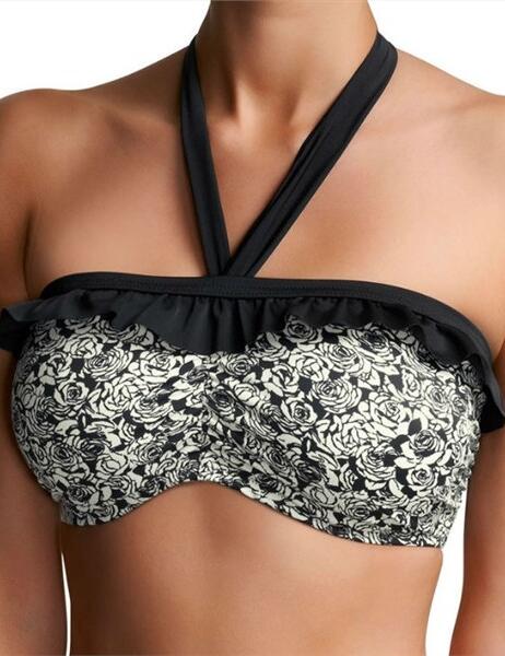 3432 Freya Swimwear Manhattan Bandeau Bikini Top - 3432 Black Rose Print