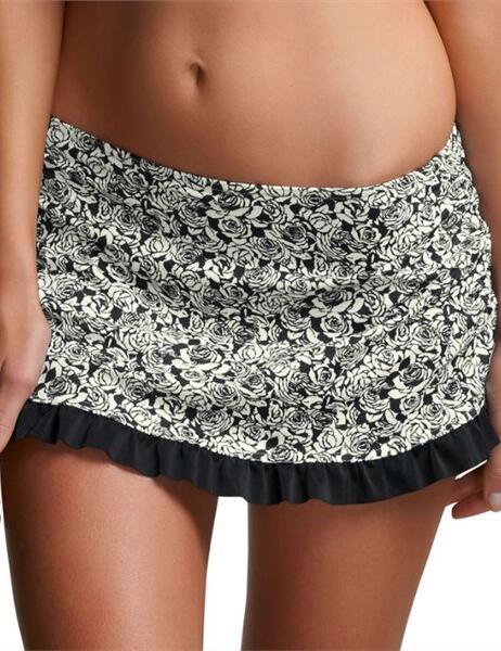 3437 Freya Swimwear Manhattan Skirted Bikini Brief - 3437 Black Rose Print