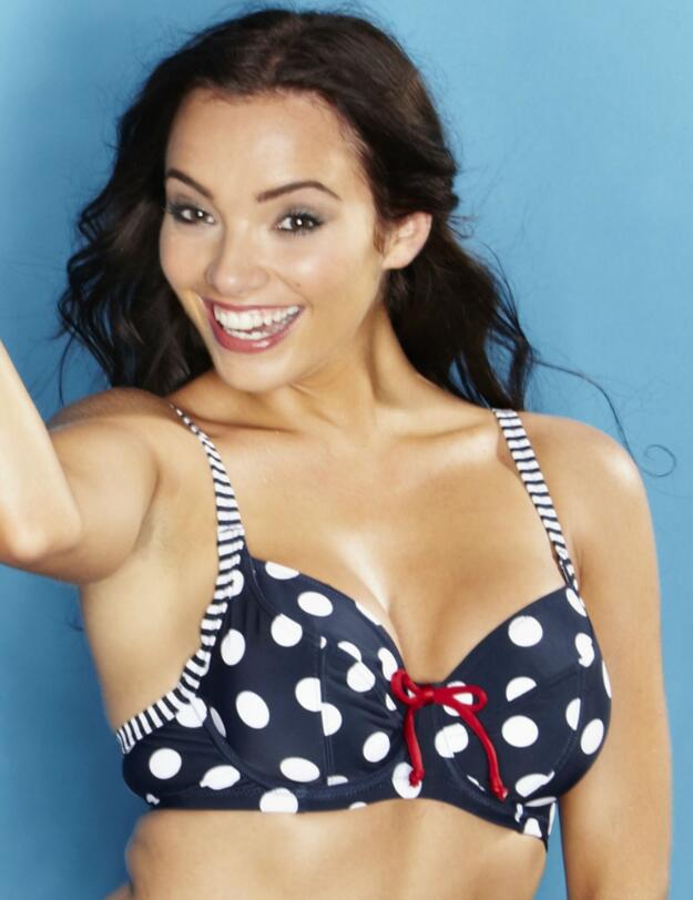 9102 Pour Moi All Aboard Underwired Bikini Top  - 9102 Navy/White