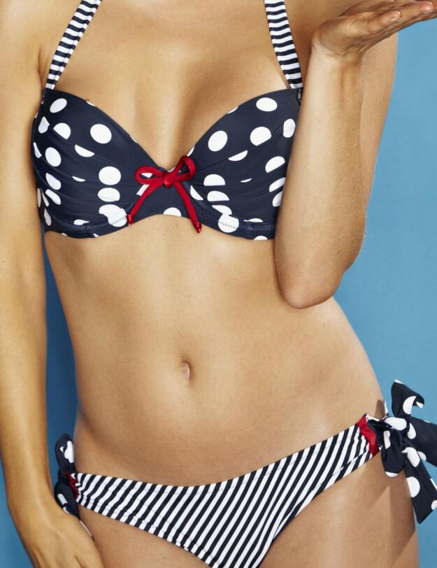 9104 Pour Moi? All Aboard Tie Side Brief Navy/White - 9104 Navy/White
