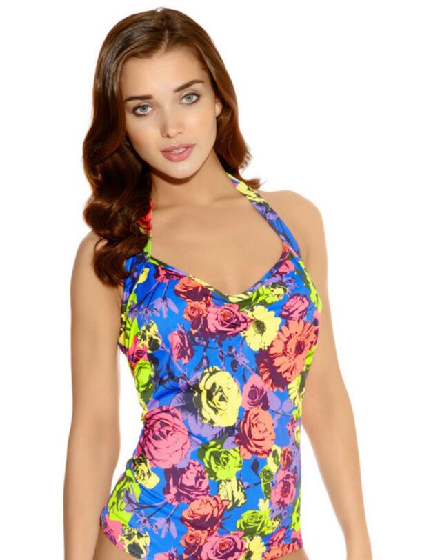 3170 Freya Floral Pop Halter Tankini Top - 3170 Tankini Top