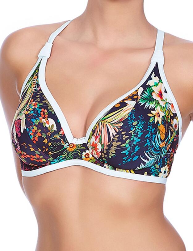 3985 Freya Club Tropicana Banded Halterneck Bikini Top Midnight - 3985 Midnight