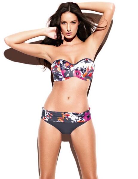 SW0743 Panache Tallulah Bandeau Bikini Top (Grey) - SW0743 Charcoal