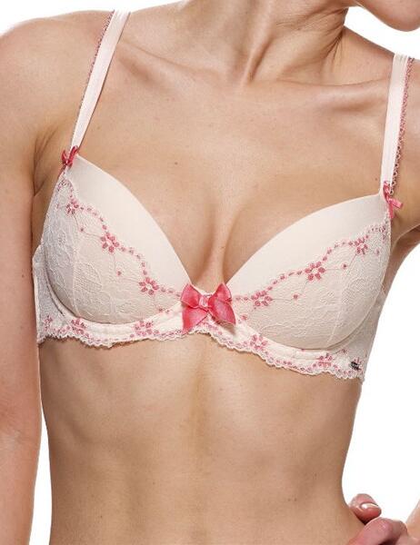 0712000 Lepel Jessica Padded Plunge Bra Champagne  - 0712000 Plunge Bras
