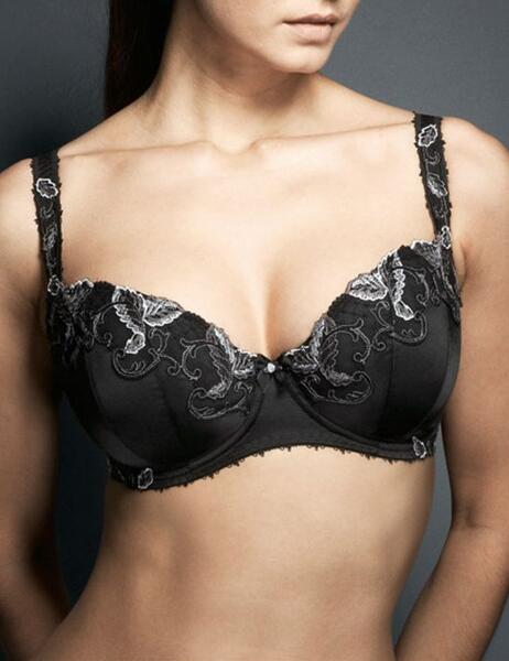 0101 Fauve Lingerie Carlotta Padded Half Cup Bra - 0101 Black