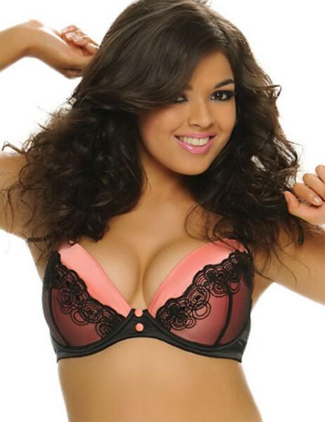 SG4001 Curvy Kate Tempt Me Plunge Bra Black/Coral - SG4001 Black Coral