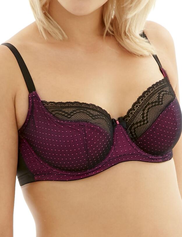 9011 Cleo by Panache Hettie Balcony Bra - 9011 Black/Pink