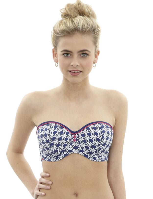 CW0273 Cleo by Panache Lucille Bandeau Bikini Top - CW0273 Sailors Knot Print
