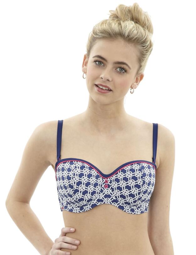 CW0273 Cleo by Panache Lucille Bandeau Bikini Top - CW0273 Sailors Knot Print