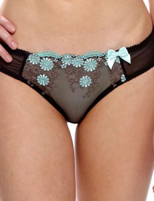 12031 Lepel Emily Mini Brief  Black/Aqua - 12031 Brief