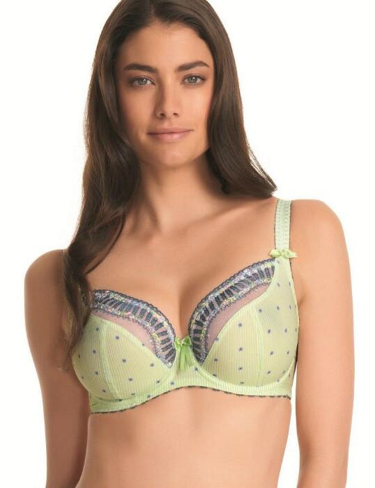 1411 Freya Morning Meadow Plunge Balcony Bra  Lime - 1411 Plunge Bra