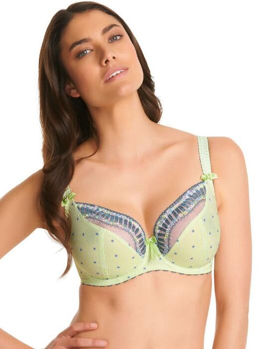 1411 Freya Morning Meadow Plunge Balcony Bra  Lime - 1411 Plunge Bra