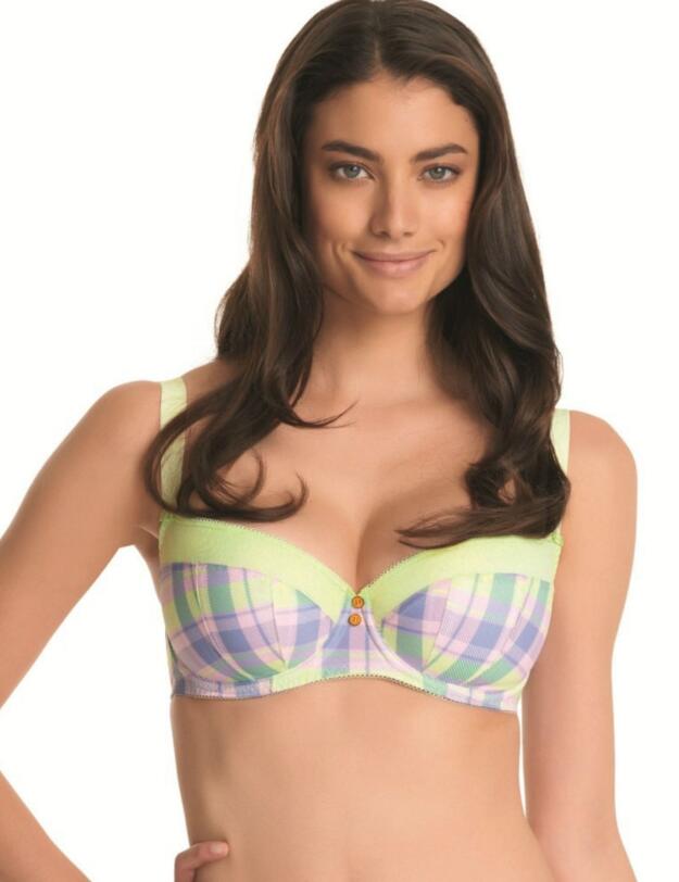 1423 Freya Totally Tartan Padded Half Cup Bra  - 1423 Zest