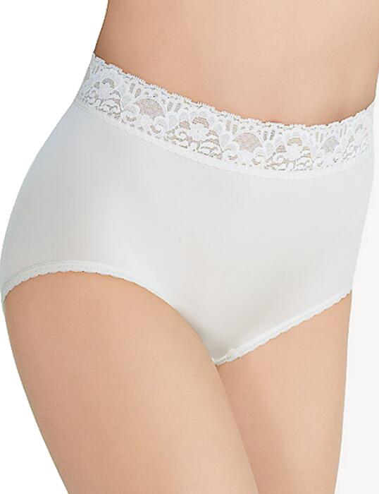 089366 Wacoal Bodysuede Lace Waist Brief - 089366 Ivory