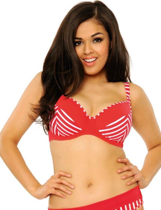 CS7011 Curvy Kate Horizon Foam Lined Bikini Top - CS7011 Red Stripe