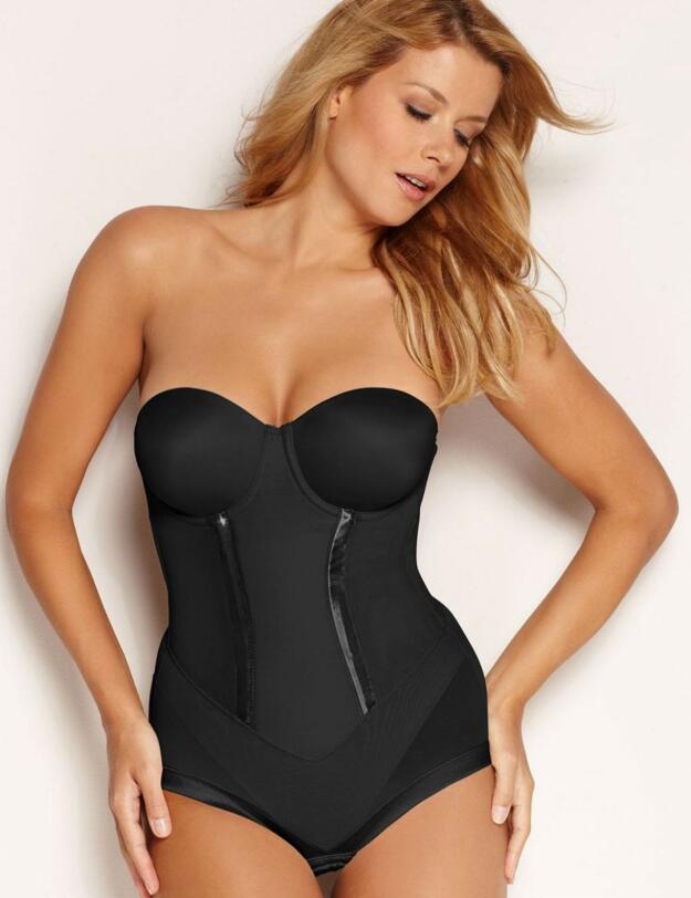 1256 Maidenform Easy Up Strapless Body Briefer - 1256 Black