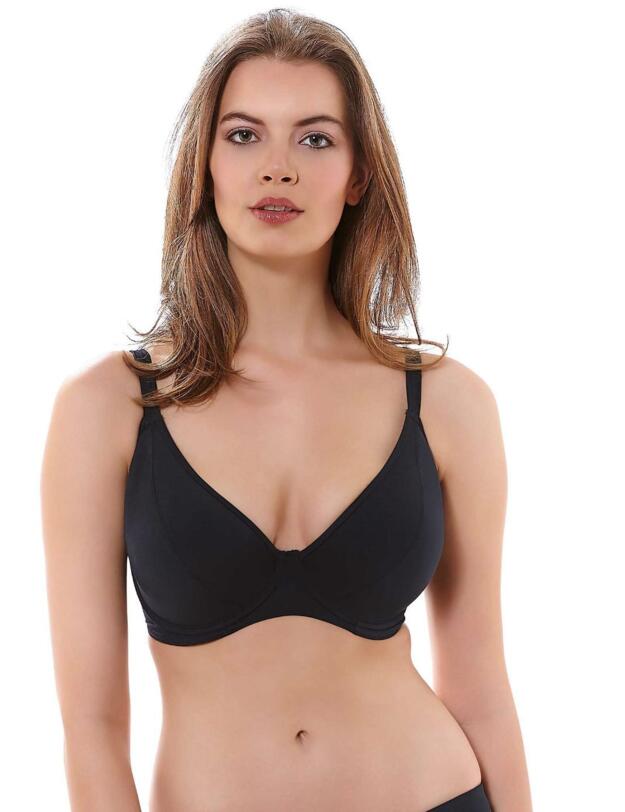 3818 Freya In the Mix Padded Plunge Bikini Top - 3818 Black