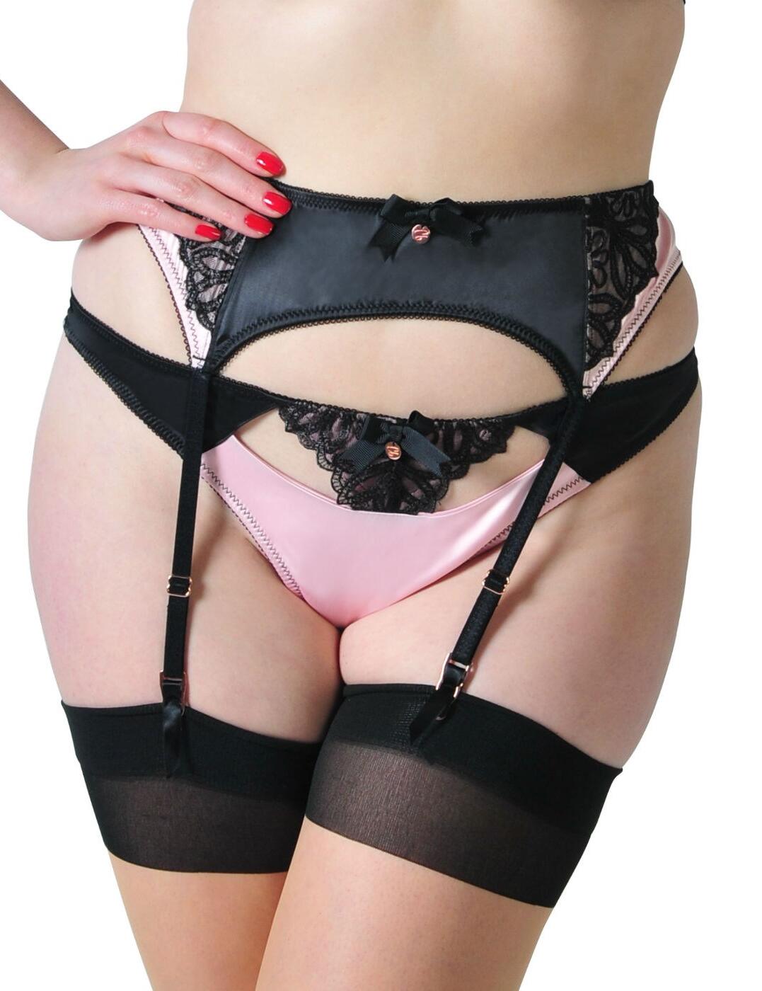 ST2504 Scantilly by Curvy Kate Invitation Suspender Belt	 - ST2504 Black/Crystal
