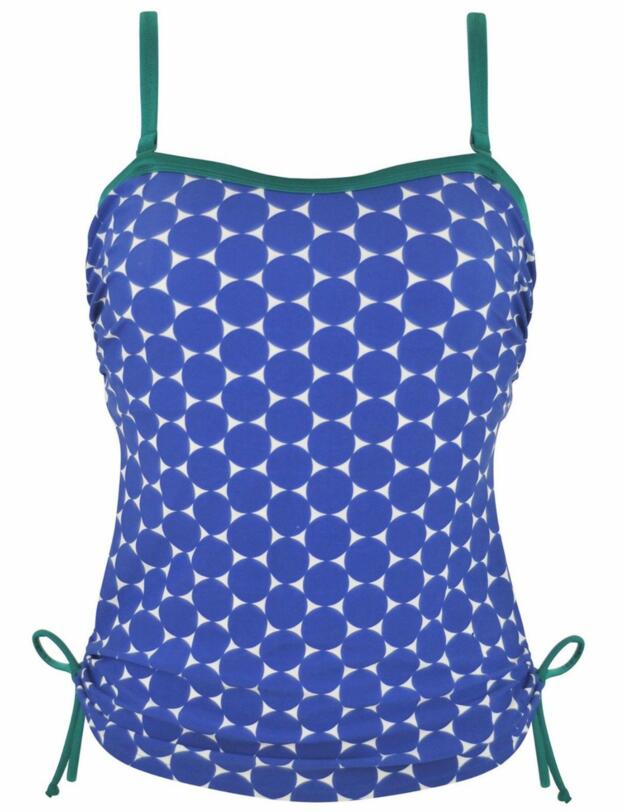 25006 Pour Moi Spot On Bandeau Tankini Top - 25006 Blue Multi Print