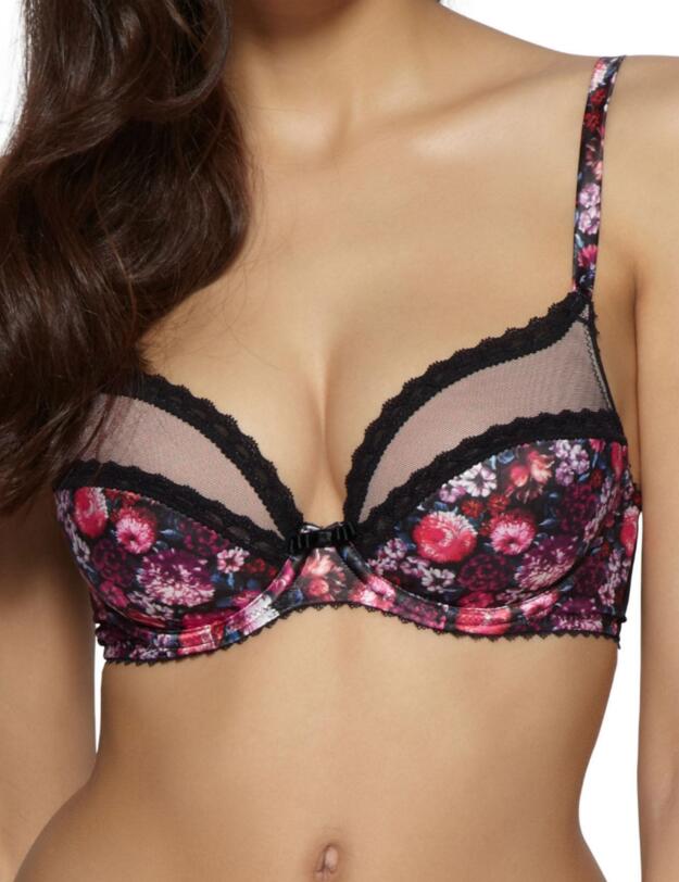 11281 Gossard Entice Plunge Bra Black Print  - 11281 Black Print