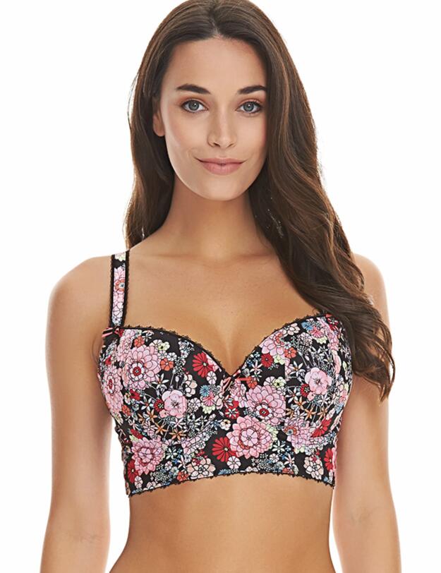1454 Freya Retro Bloom Padded Longline Bra - 1454 Longline Bra