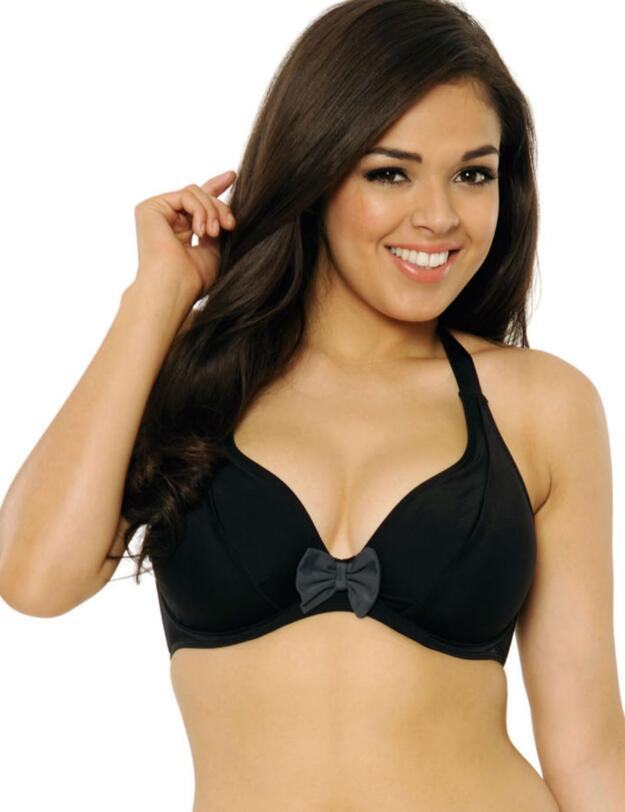 CS8021 Curvy Kate Moonlight Halterneck Bikini Top - CS8021 Black Charcoal