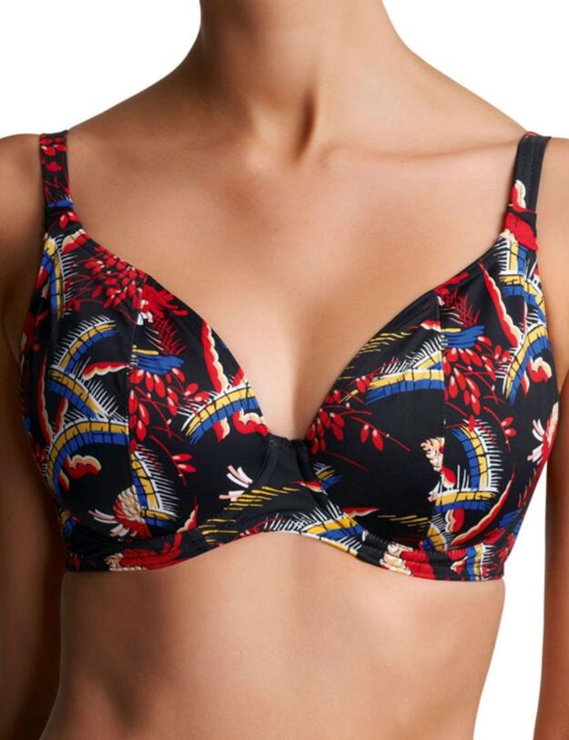 3458 Freya Phoenix Plunge Bikini Top  - 3458 Black Print