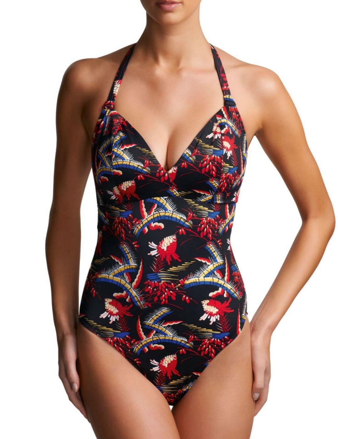 3460 Freya Phoenix Soft Halter Swimsuit - 3460 Black Print 