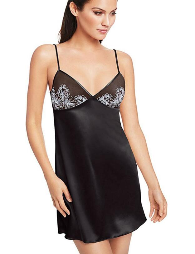 814250 Wacoal Fragile Drama Chemise Nightdress - 814250 Black Raindrop