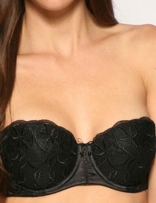 0196170 Lepel Bouquet Strapless Bra  - 0196170 Black