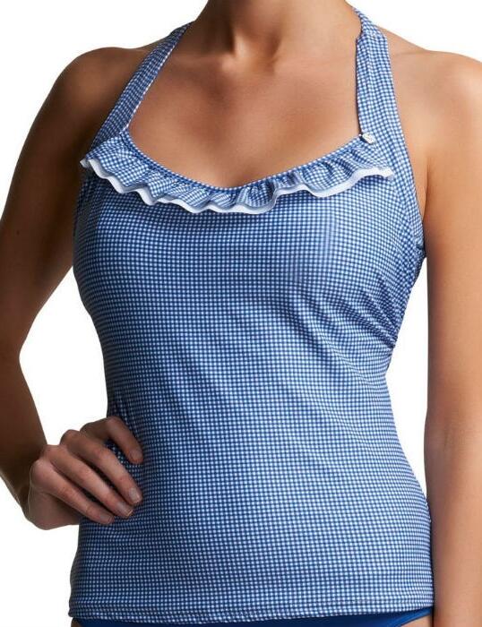 3475 Freya Kansas Underwired Tankini Top - 3475 Blue Gingham