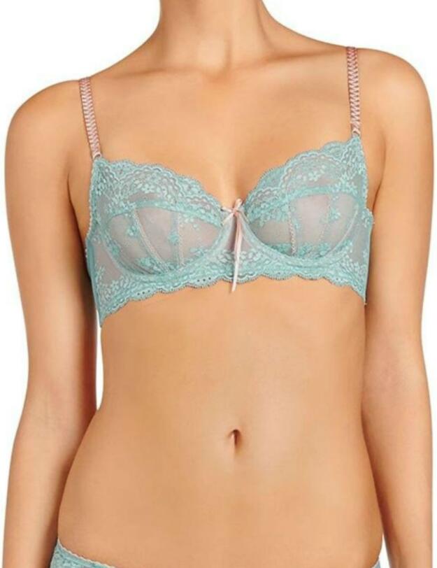 H75-261 Heidi Klum Intimates Sofia U/W Balcony Bra - H75-261 Cameo Blue/Mushroom