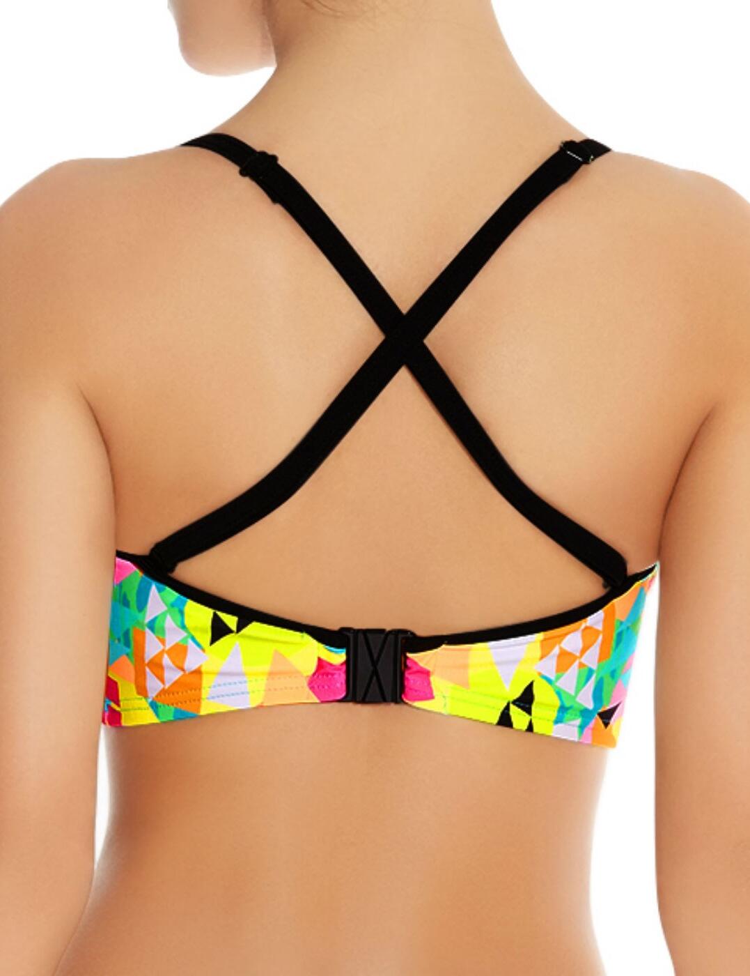 Freya Tribal Trax Underwire Non-Padded Bikini Swim Top in Neon FINAL SALE  NORMALLY $69.99 - Busted Bra Shop