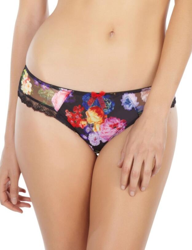 6292 Panache Fern Brief Black Floral Print - 6292 Brief