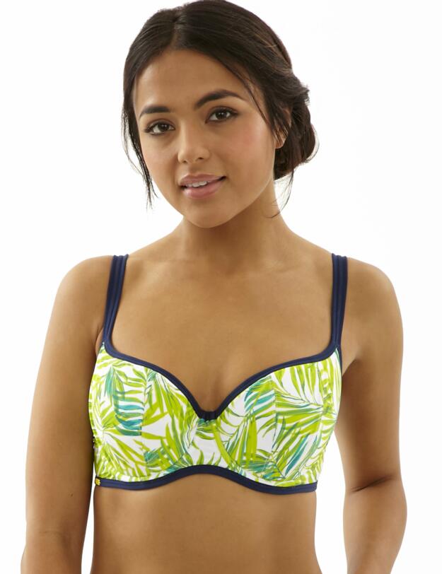 CW0224 Cleo Avril Balcony Bikini Top - CW0224 Palm Print